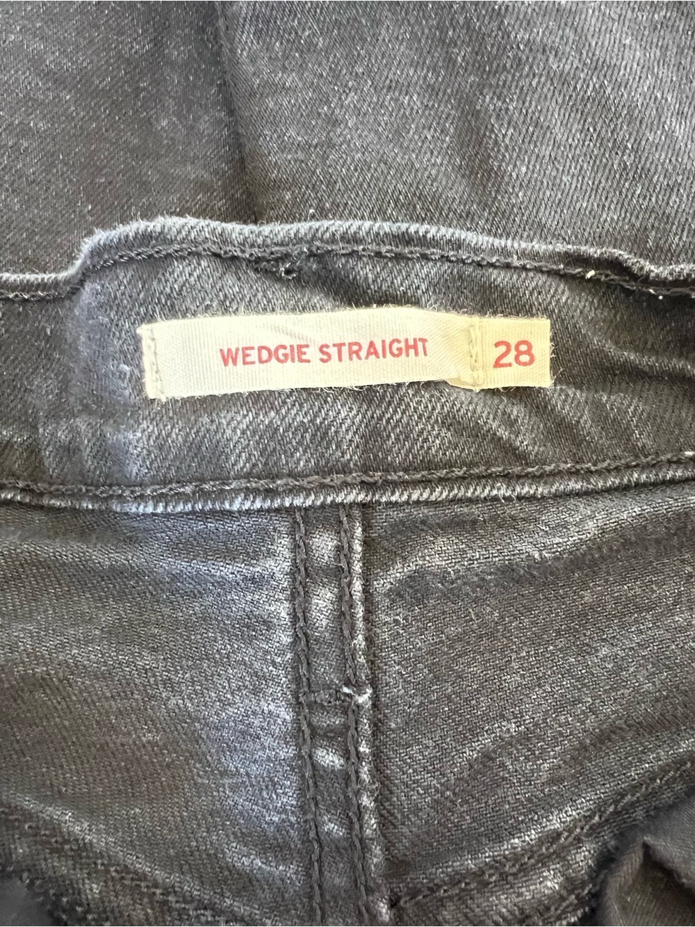 Levi's Wedgie Straight Black Jeans High-Waist Denim Pants High Rise Button Fly - Picture 9 of 10